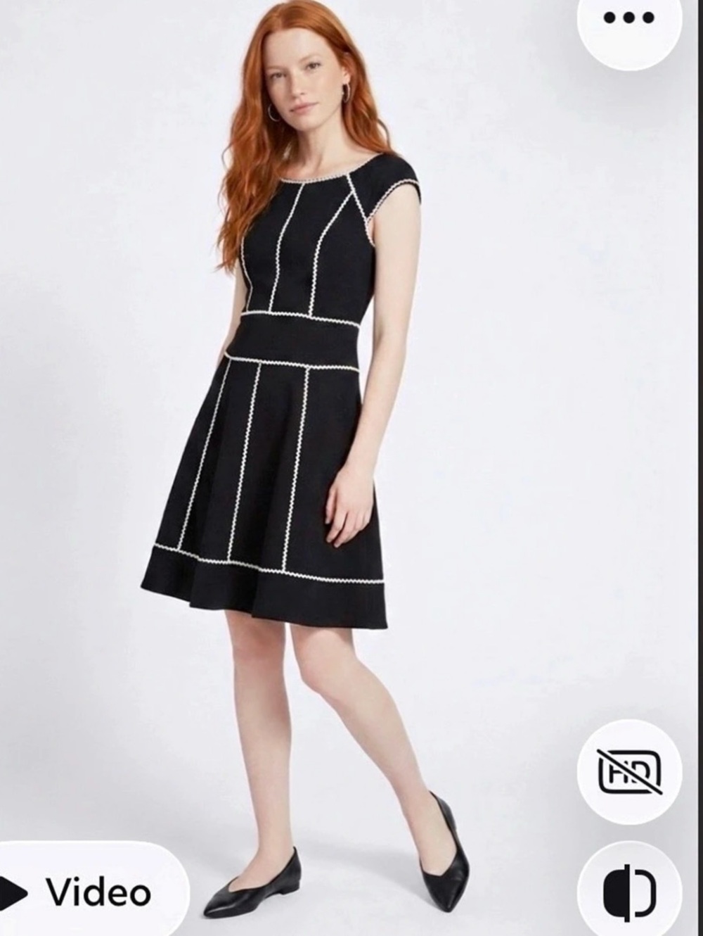 Mini Color Block Dress in Black & White Like New